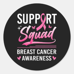 Sticker Rond Soutien Équipage jumelé Famille Cancer du sein