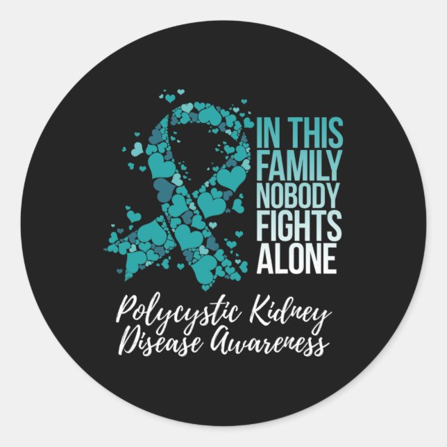 Sticker Rond Soutien familial Maladie du rein polykystique Pkd  (Devant)