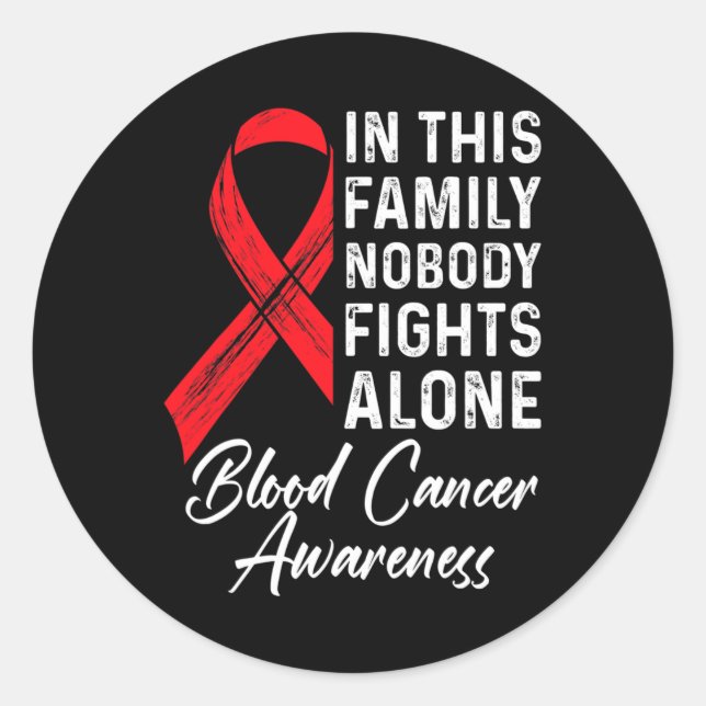 Sticker Rond Soutien familial Sensibilisation au cancer du sang (Devant)
