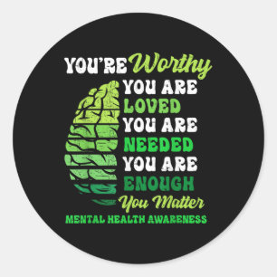 Sticker Rond Soutien motivationnel Guerrier Santé mentale