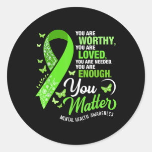 Sticker Rond Soutien motivationnel Guerrier Santé mentale