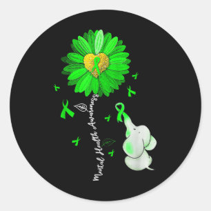 Sticker Rond Soutien Motivationnel Guerrier Sensibilisation à l