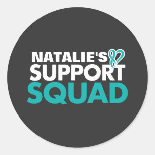 Sticker Rond Soutien personnalisé Sensibilisation au cancer de 