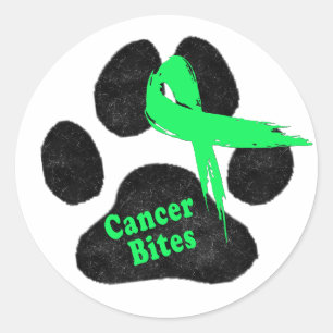 Sticker Rond Soutien pour le Cancer Non Hodgkinien Empreinte de