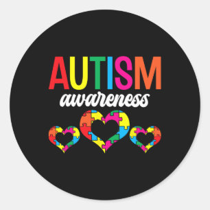 Sticker Rond Soutien sensibilisation sur l'autisme Autistes Aut