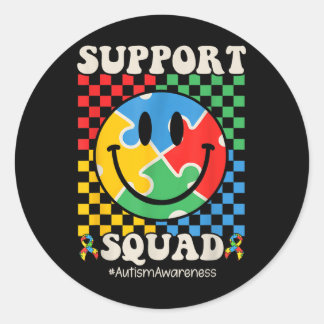Sticker Rond Soutien Sensibilisation sur l'autisme Smile Face B