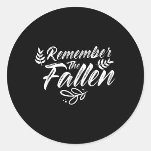 Sticker Rond Souvenez-vous de l'ancien combattant militaire de 