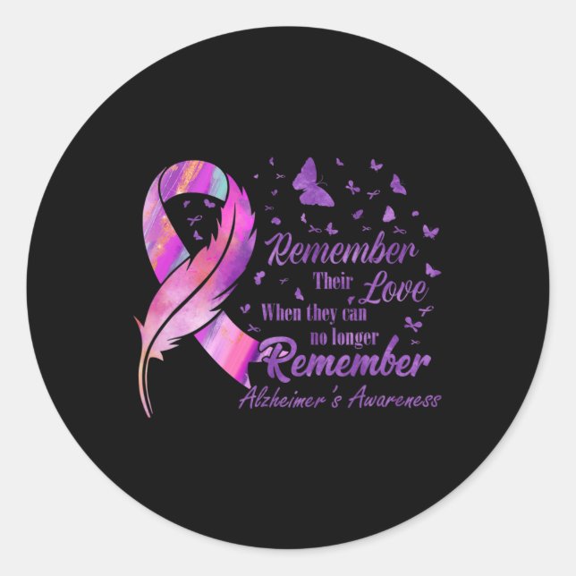 Sticker Rond Souvenez-vous de leur amour La conscience d'Alzhei (Devant)