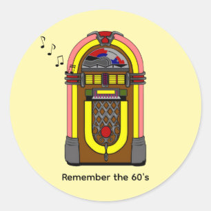 Sticker Rond Souvenez-vous des années 60