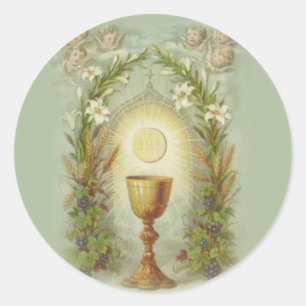 Sticker Rond Souvenir catholique de première sainte communion