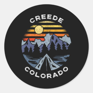 Sticker Rond Souvenir de camping de vacances à Creede Colorado