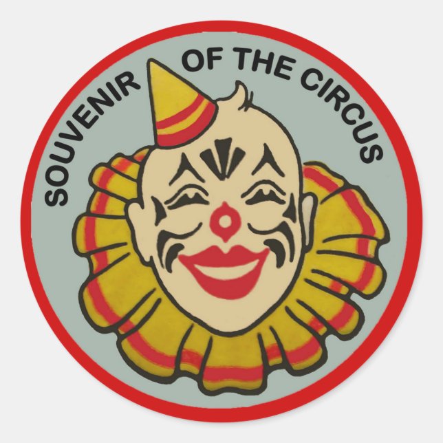 Sticker Rond Souvenir de l'autocollant de cirque (Devant)