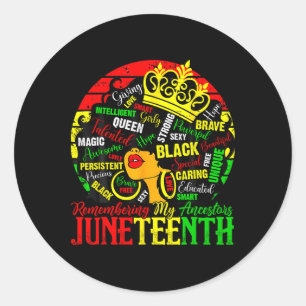 Sticker Rond Souvenir de mes ancêtres JunetDix Célébrer Blac