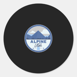 Sticker Rond Souvenir de randonnée dans les montagnes de l'Utah