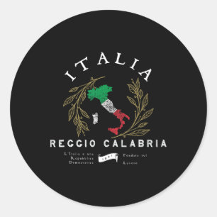 Sticker Rond Souvenir de vacances à Reggio de Calabre Italie 