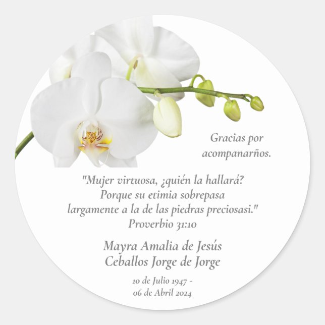 Sticker Rond Souvenir floral (Devant)