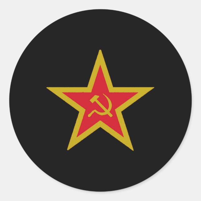 Sticker Rond Soviet Union Communist Star Flag (Devant)