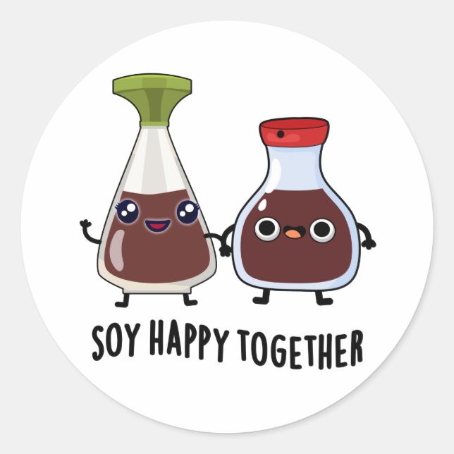 Sticker Rond Soy Happy Ensemble Soy Sauce Pun (Devant)