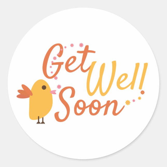 Sticker Rond Soyez bien Bientôt Salutation avec de mignons oise (Devant)