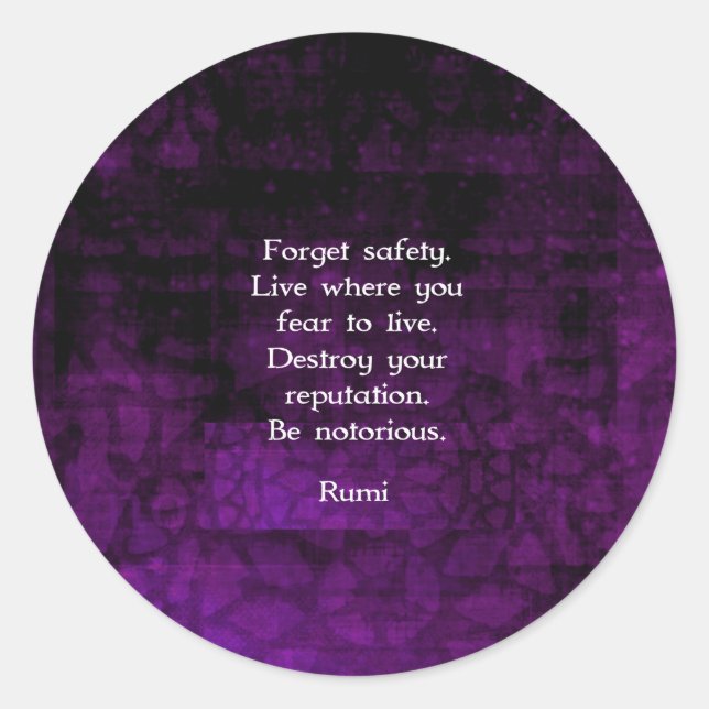 Sticker Rond Soyez Citation Inspirationnelle De Rumi Célèbre (Devant)