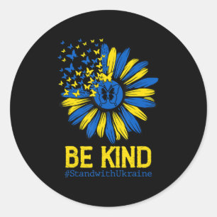 Sticker Rond Soyez comme l'Ukraine Reste avec l'Ukraine tournes