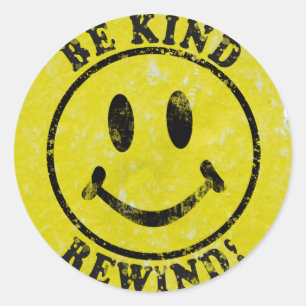 Sticker Rond Soyez comme Rewind Rewind Retro Location vidéo