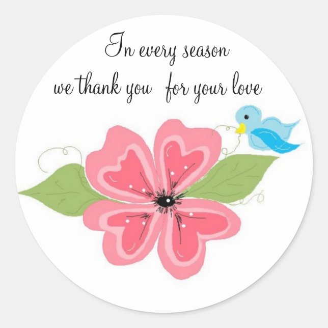 Sticker Rond Soyez Heureux À Chaque Saison (Devant)