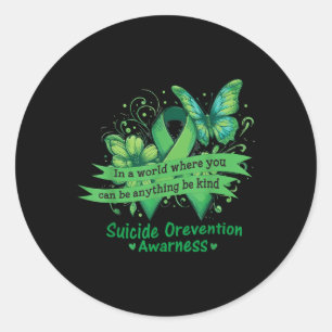 Sticker Rond Soyez heureux Soutien de sensibilisation à la prév