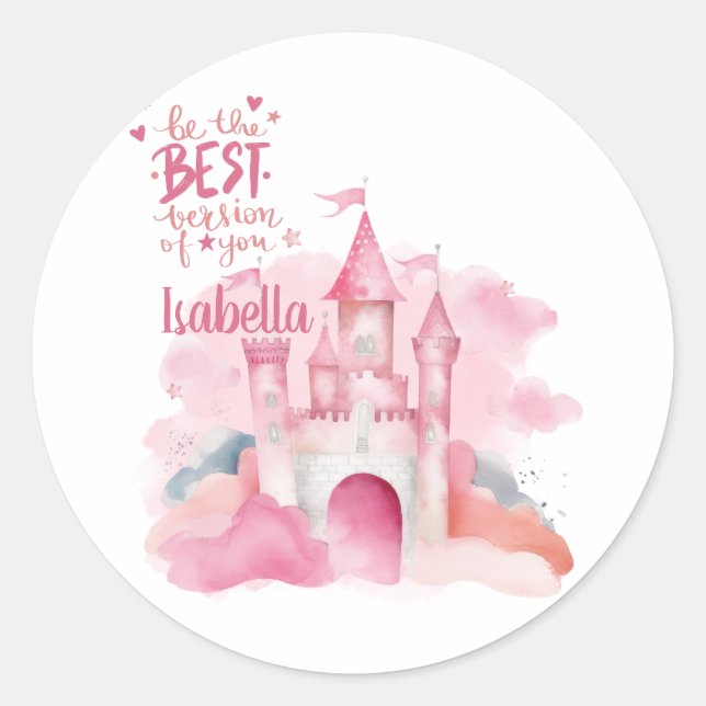 Sticker Rond Soyez la meilleure version de vous personnalisable (Devant)