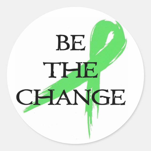 Sticker Rond Soyez le changement - Mois de sensibilisation à la (Devant)
