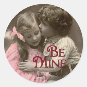 Sticker Rond Soyez le mien Sweet Vintage Valentine