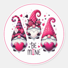 Sticker Rond Soyez le mien Valentine Gnomes