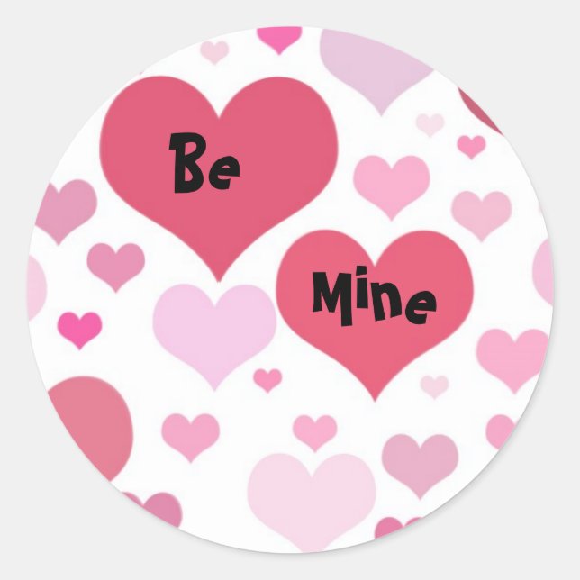 Sticker Rond Soyez mes Coeurs Valentin (Devant)