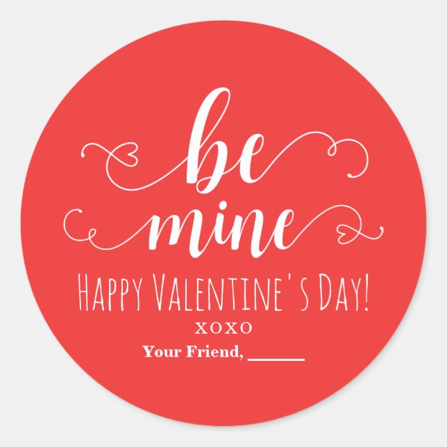 Sticker Rond SOYEZ MINE Saint Valentin Chic Party Favor (Devant)
