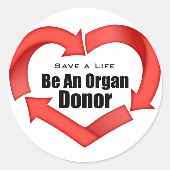 Sticker Rond Soyez un donateur d'organe (Devant)
