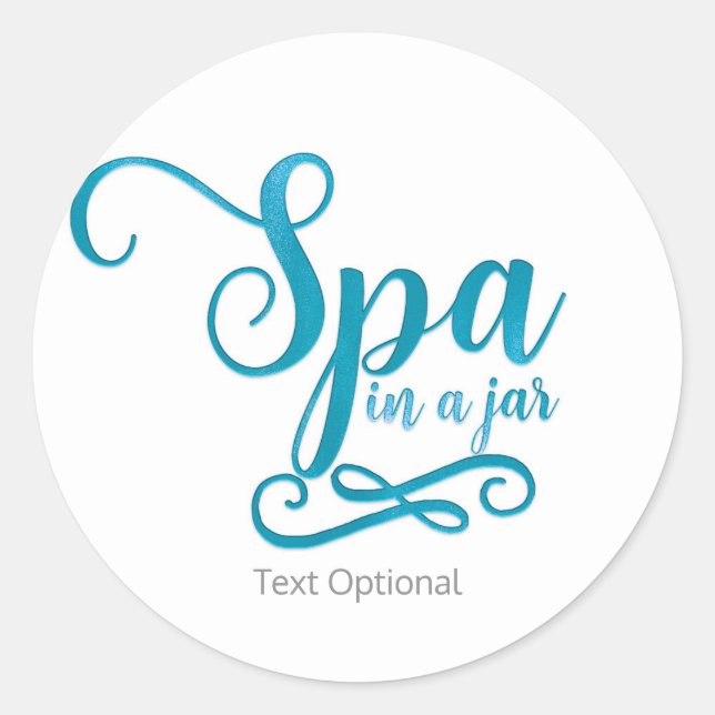 Sticker Rond SPA dans un bocal Turquoise personnalisé Panier ca (Devant)