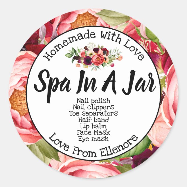 Sticker Rond Spa Dans Un Jar (Devant)