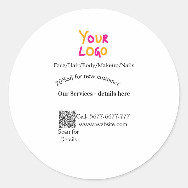 Sticker Rond Spa massage salon discount offer services contact  (Devant)