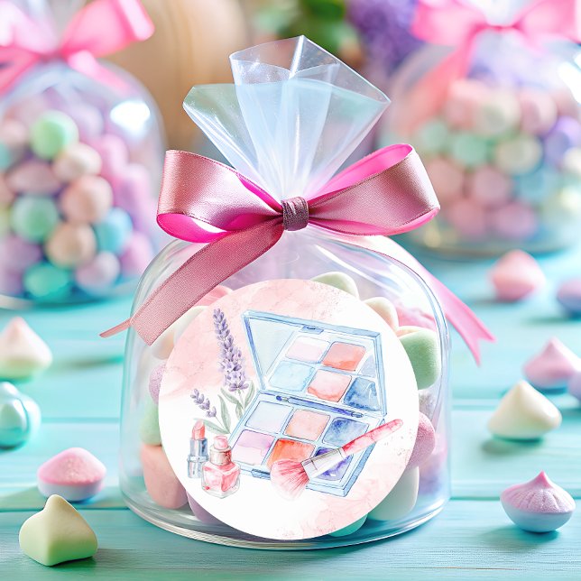 Sticker Rond Spa Party Fille maquillage Pastel (Créateur téléchargé)