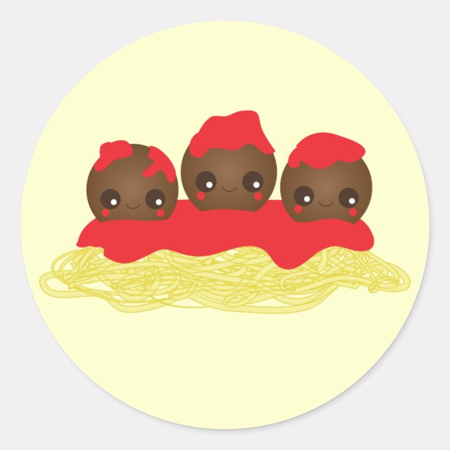 Sticker Rond Spaghetti & Meatballs (Devant)