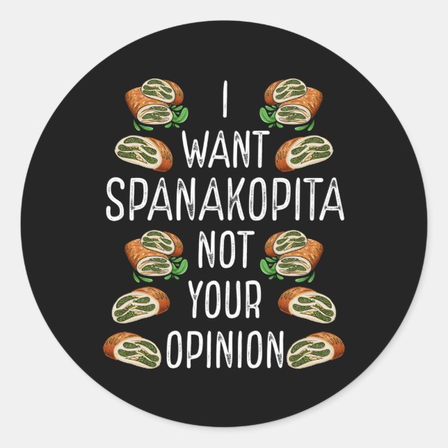Sticker Rond Spanakopita Racines grecques fraîches Spanakop gre (Devant)
