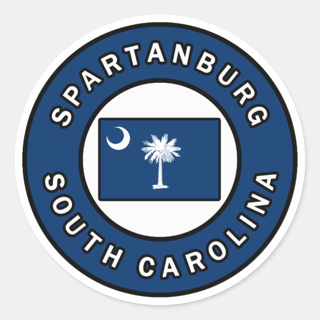 Sticker Rond Spartanburg Caroline du Sud (Devant)