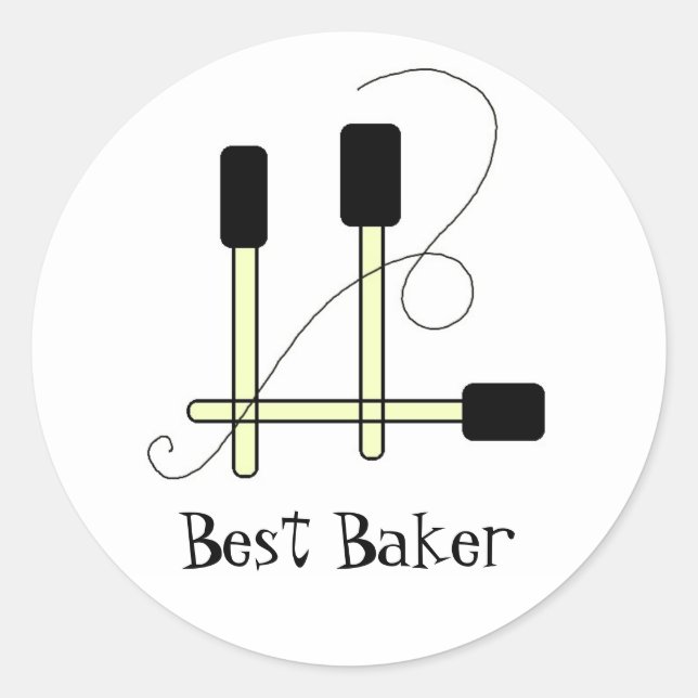 Sticker Rond Spatules noires (Devant)