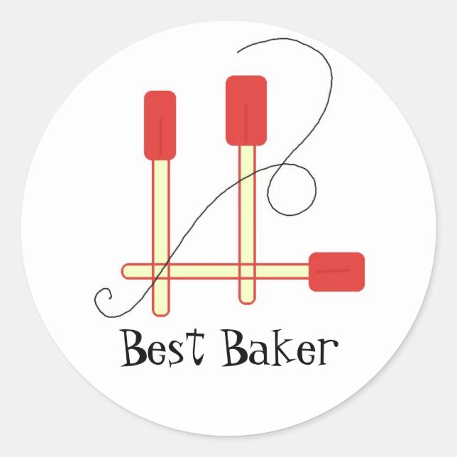 Sticker Rond Spatules rouges (Devant)