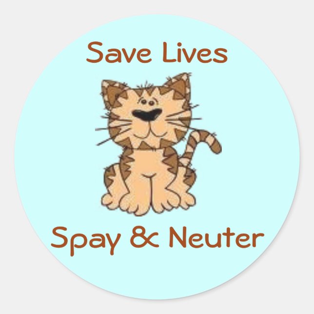 Sticker Rond Spay & Neuter (Devant)