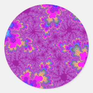 Sticker Rond Speckle arc-en-ciel rose