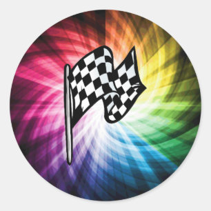 Sticker Rond Spectre de drapeau À damiers