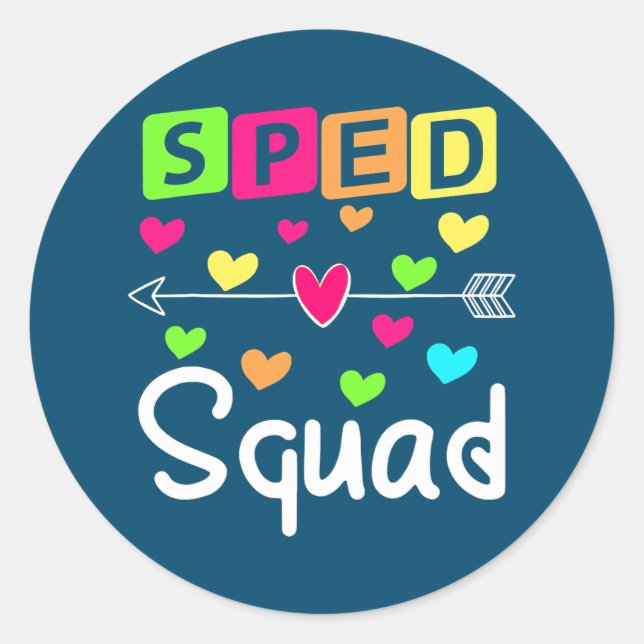 Sticker Rond SPED Squad Enseignant Spécial Cadeau SPED (Devant)