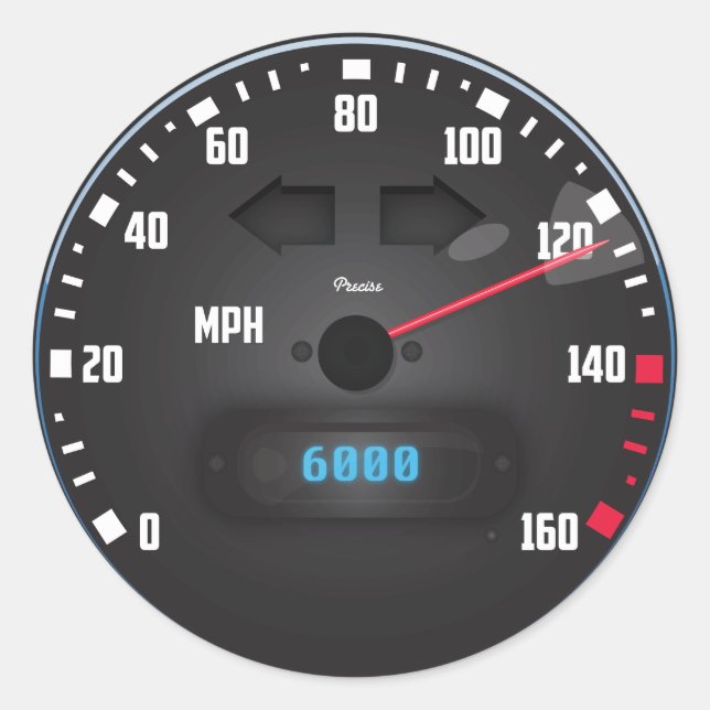 Sticker Rond Speedometer de voiture de course (Devant)