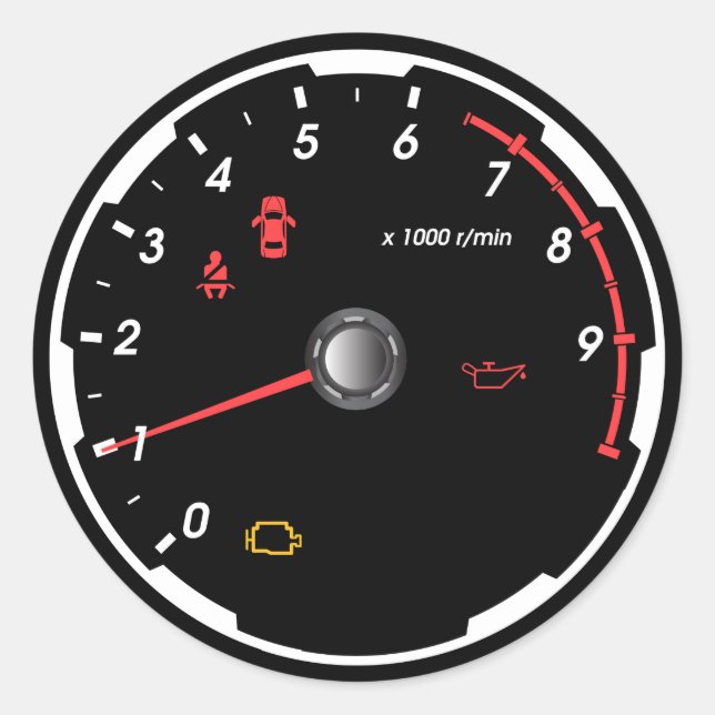 Sticker Rond Speedometer - Tachomètre Lover Téléphone (Devant)